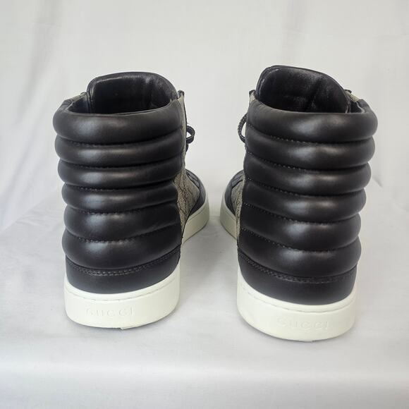 Gucci High Top Sneakers GG Monogram Leather Men’s 12.5 Luxury Streetwear - Picture 6 of 7